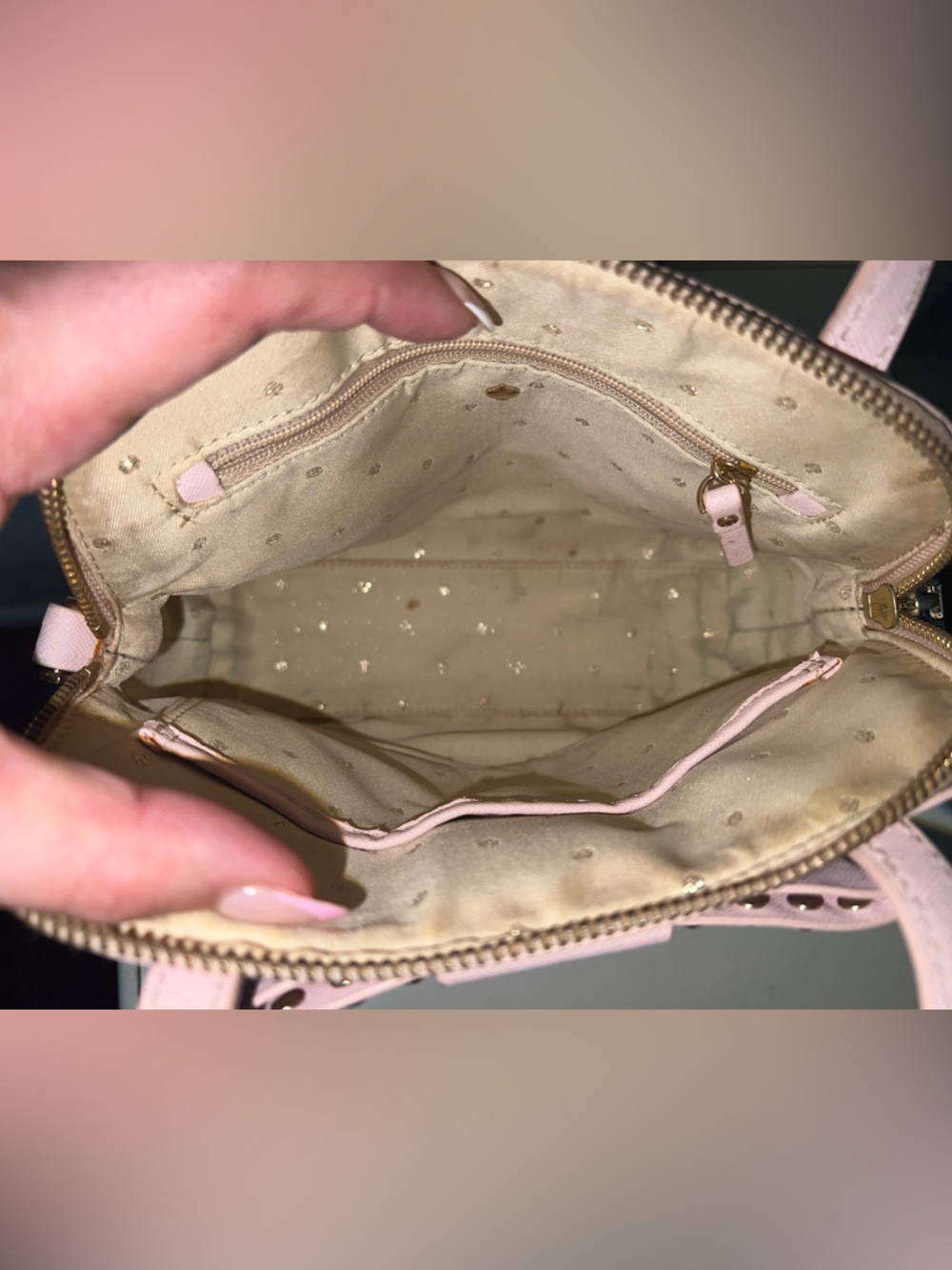Kate Spade Pale Pink Studded Dome Satchel - Picture 6 of 8